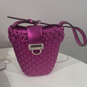 Salvatore Ferragamo Fuchsia Woven Mini Bag